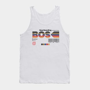 Vintage Boston BOS Airport Label Retro Travel Tank Top